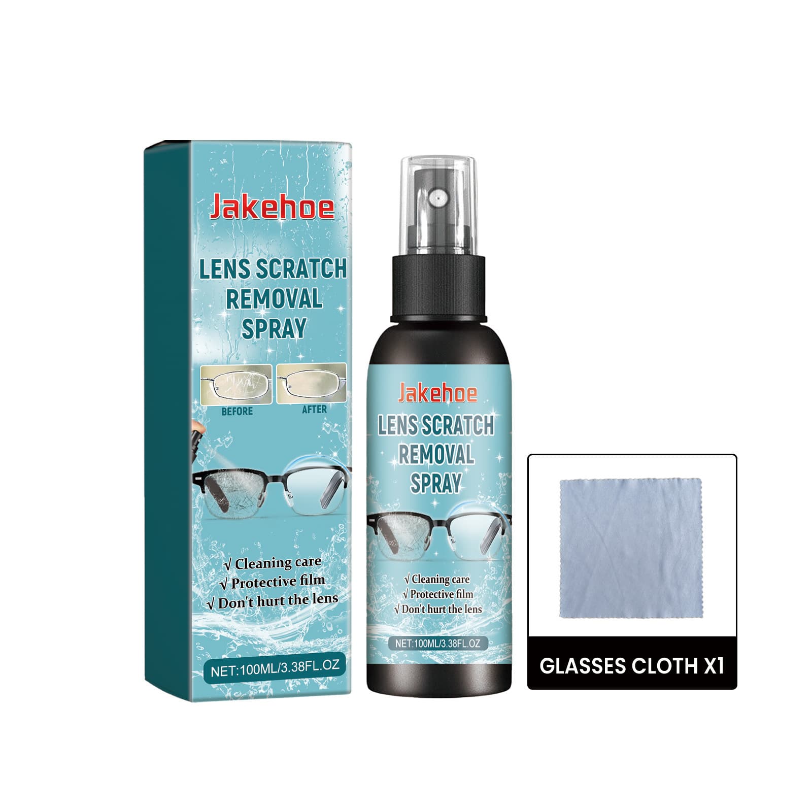 Jakehoe Eye Lens Cleaning Spray A Gentle, Non-irritating, Anti-fog Cleaning Solution For Eyeglasses.