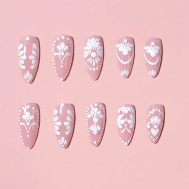 Three-dimensional Relief Flower Wearable Nails Removable Nail Tips
