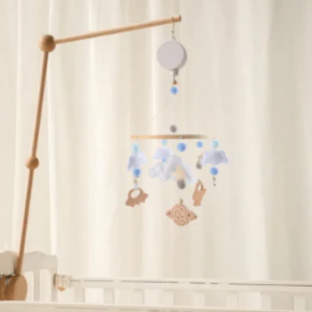 Decoration Wind Chimes Crib Felt Forest Animal Cloud Moon Bed Bell