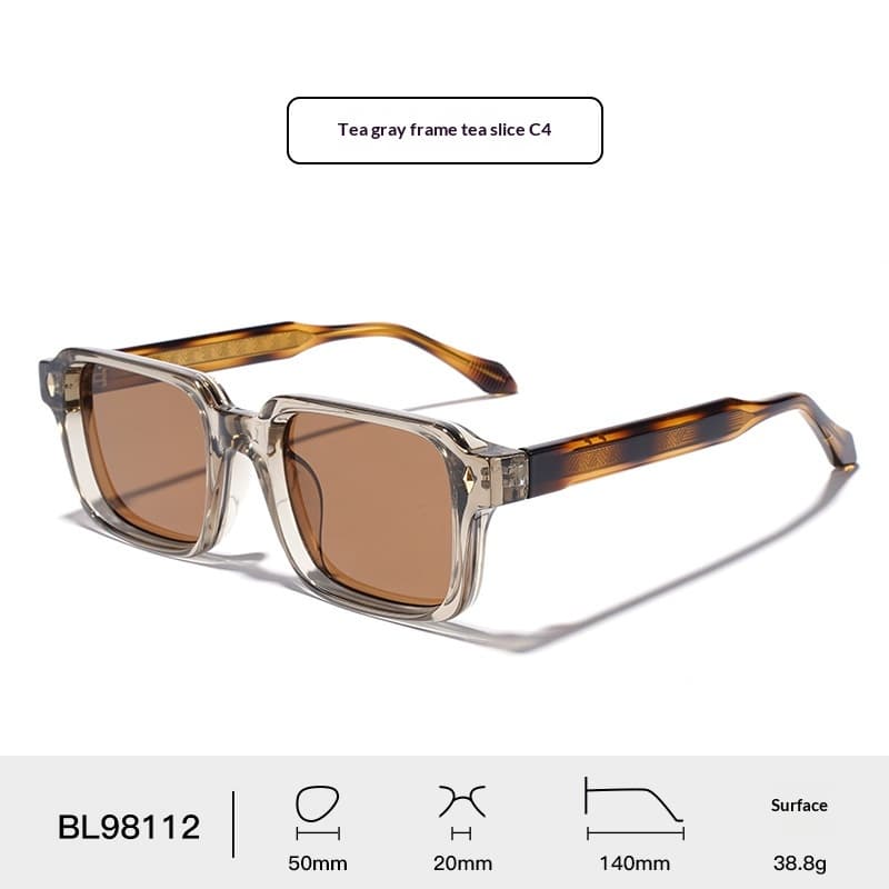 UV400 UV-protection Imitation-acetate Thick-frame Sunglasses