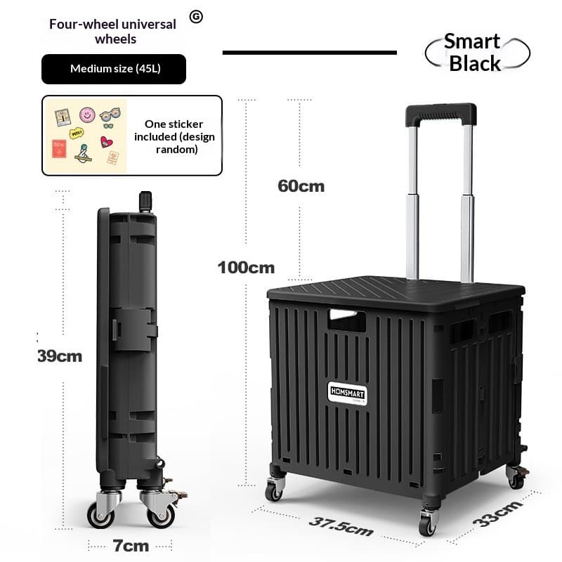 Supermarket Portable Folding Shopping Cart, Grocery Cart, Small Cart