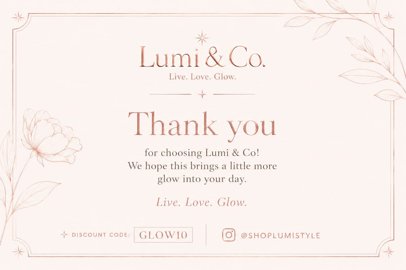 Lumi-Thank You Card - 10X15 CM